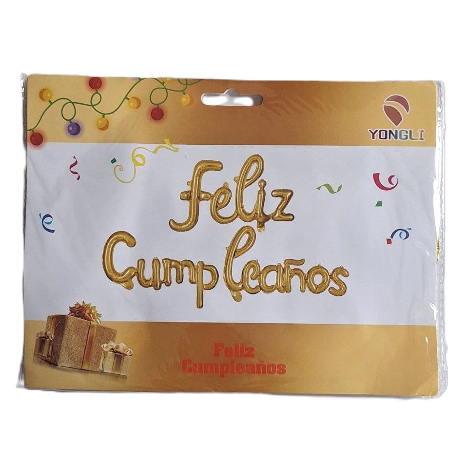  Feliz Cumpleaños Letra Cursiva Dorado