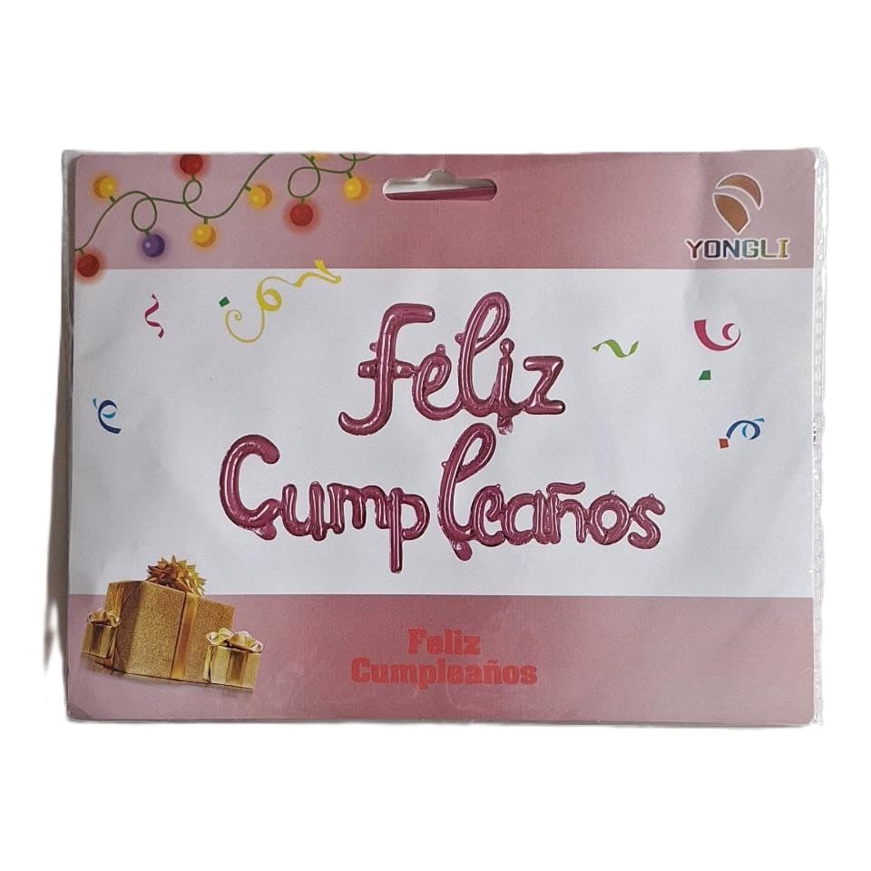  Feliz Cumpleaños Letra Cursiva Rosa