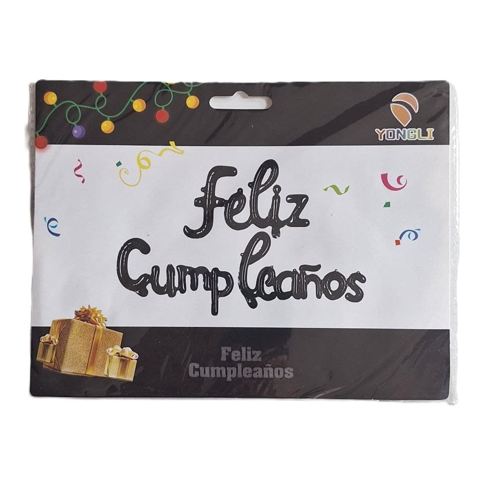  Feliz Cumpleaños Letra Cursiva Negro