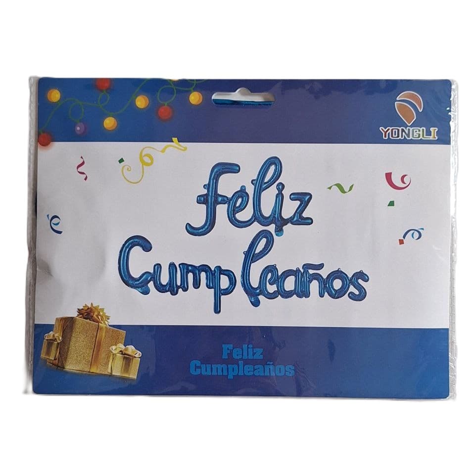  Feliz Cumpleaños Letra Cursiva Azul